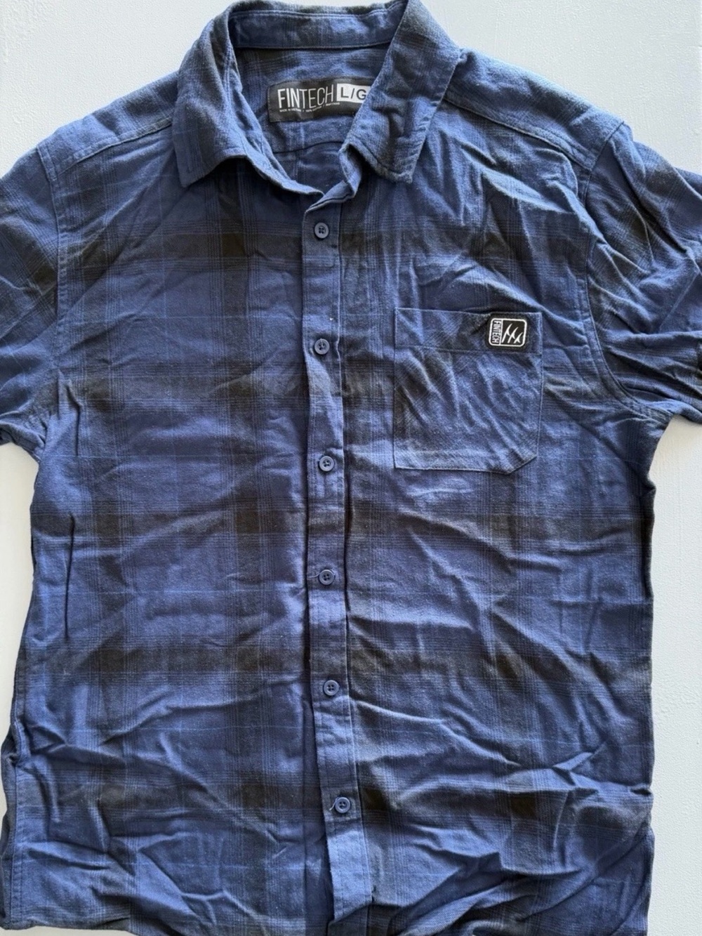 Men's Navy  Button-Up Short Sleeve Shirt